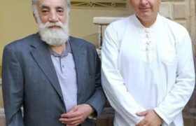 گفت و گوی استاد حسین فیض آبادی استاد محمدعلی مرزی هنرمندان خط